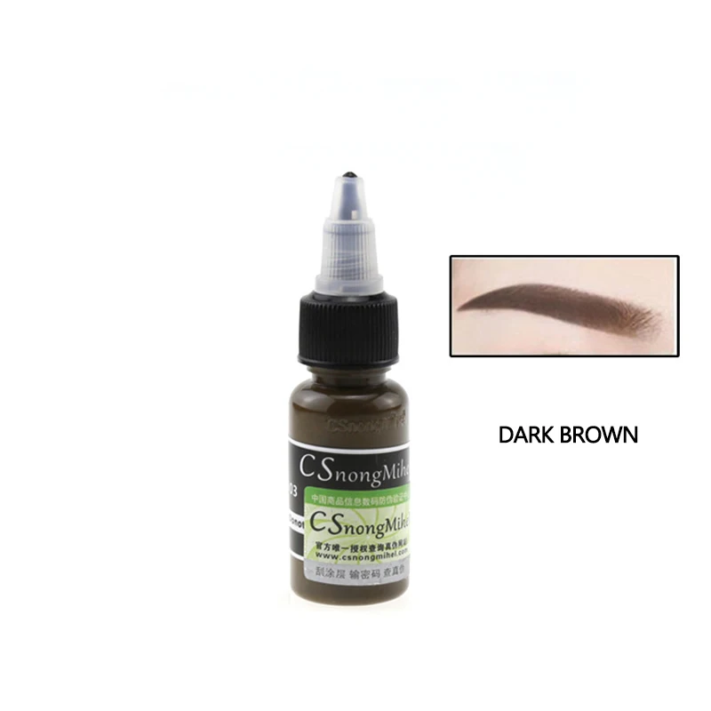 dark brown Чернила для татуажа Cs пигмент 15 мл Татуировка поставка для бровей губ Eyeline Перманентный макияж микроблейдинг татуировки пигмент чернила - Цвет: dark brown
