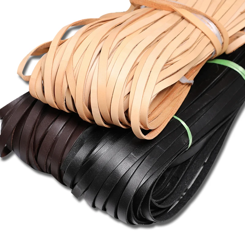5M Cowhide Cord Real Leather Rope Strap DIY Sewing Crafts 2mm Thick 10mm Wide 