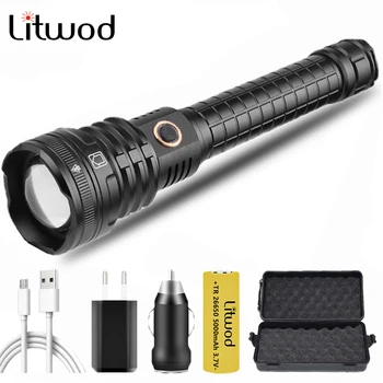 

XHP90.2 The Most Brightest Led Flashlight with Power Bank Function Usb Rechargeable 18650 or 26650 Battery Zoomable Torch Litwod