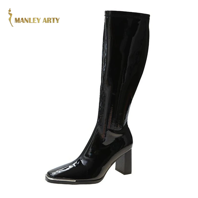 

New Winter Women's Long Tube Boots 2020 High Tube Short Tube Thick High Heel Artificial Leather Undefined Knee High High Boots