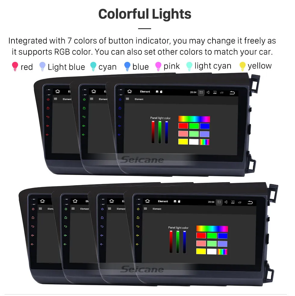 Flash Deal Seicane Android 9.0 Car Radio GPS Navigation Unit Player 9 inch For Honda Civic 2012 Right Hand Drive Steering Wheel Control 11