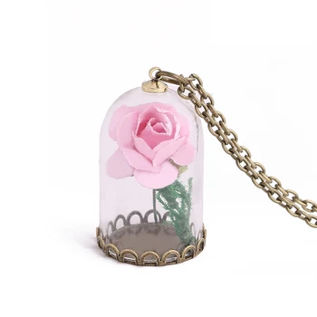 

Neck Decoration Necklace Vintage Glow In Dark Jewelry Luminous Flower Pendant Necklace Bottle Long Statement Necklace Adult