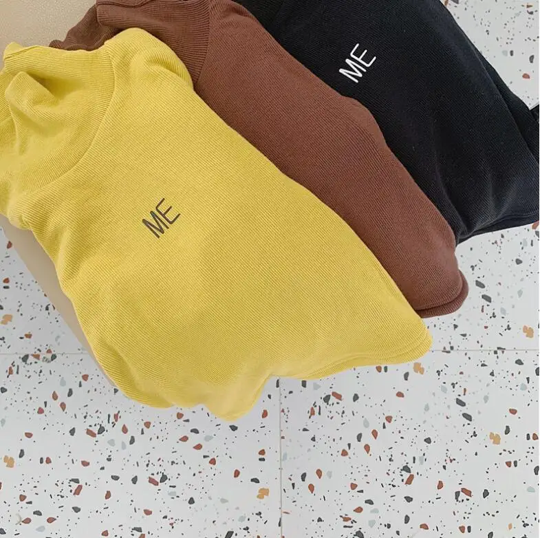 new girls boys thicken t-shirt autumn winter full sleeve cotton fashion kids top 2-7t HH425