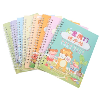 

8PCS/Set Portable Letter Math Practical Durable English Groove Copybook English Calligraphy Word Writing Practice Tool