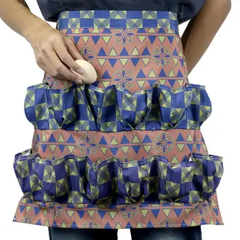 

Kitchen Farm Bird Print Two-row Eggs Collecting Gathering Apron Pocket Holder EggCollectingApron kitchenapron baking accessories