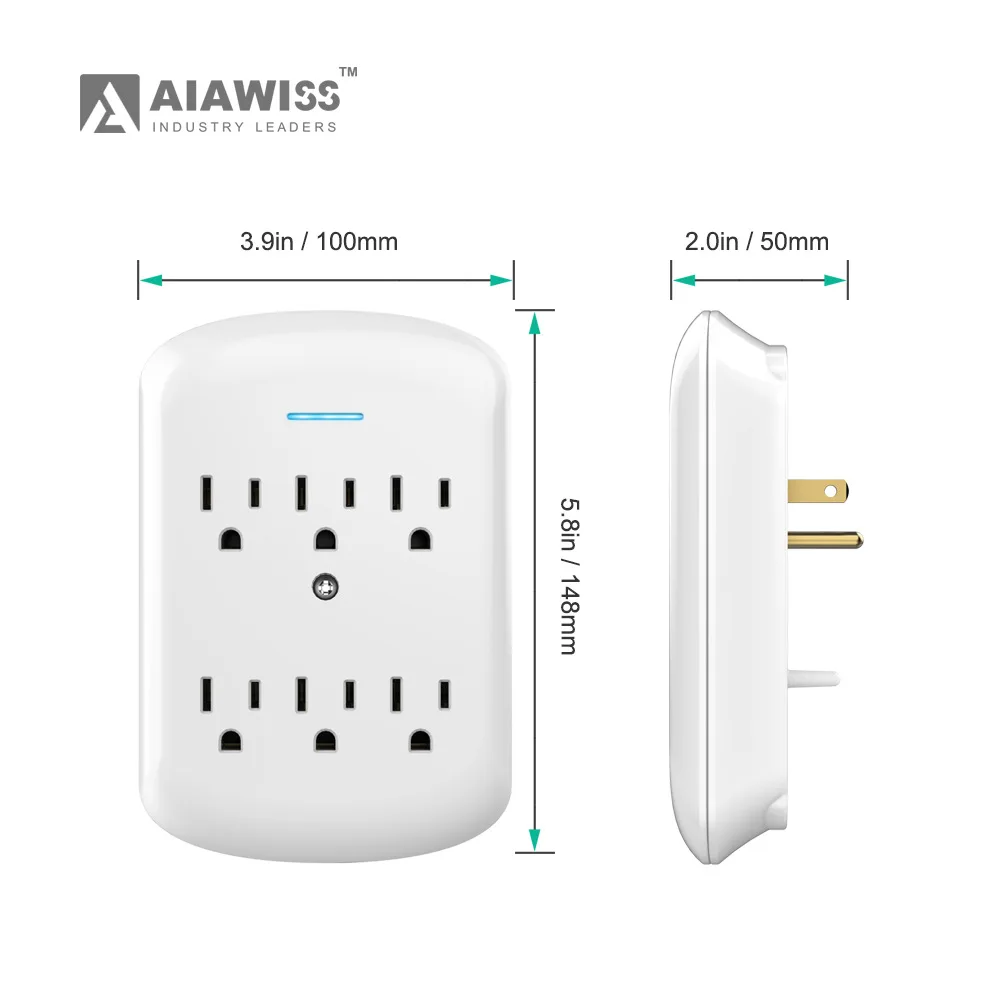 Новая американская настенная розетка с 1 до 6 разъемами, двойной 3,1 А, usb-порт для быстрой зарядки, светодиодный индикатор