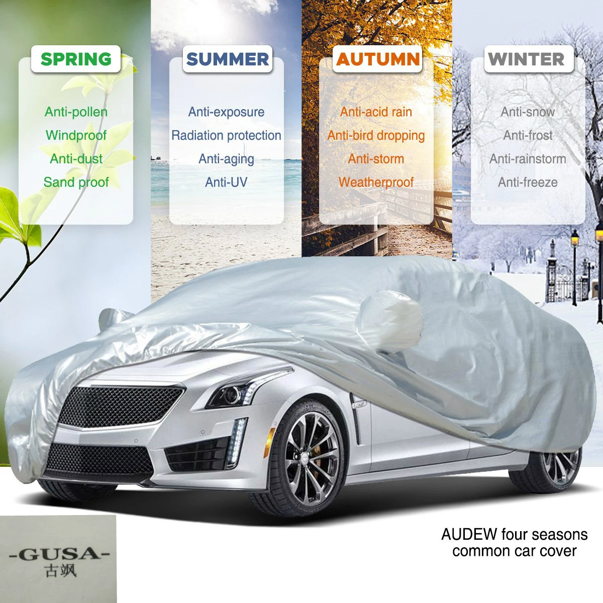 

Car Covers Waterproof SUV Auto Sun Proof Shade Reflective Strip Outdoor Rain Protection Universal Half Cover on Car Accessories