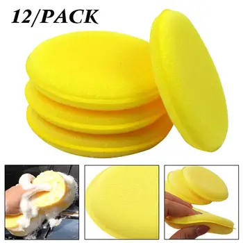 

2020 TOP SALE 12pcs Car Vehicle Wax Polish Foam Sponge Hand Soft Wax Yellow Sponge Pad Buffer Detailing Care Wash Clean Towel