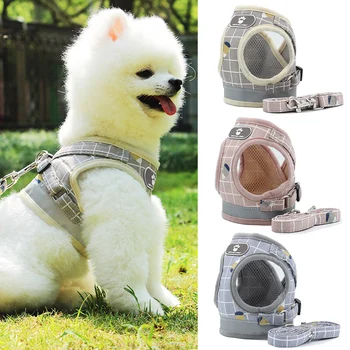 

Reflective Pet Dogs With Leash Breathable Mesh Vest Adjustable Vest Walking Run Lead Small Dog