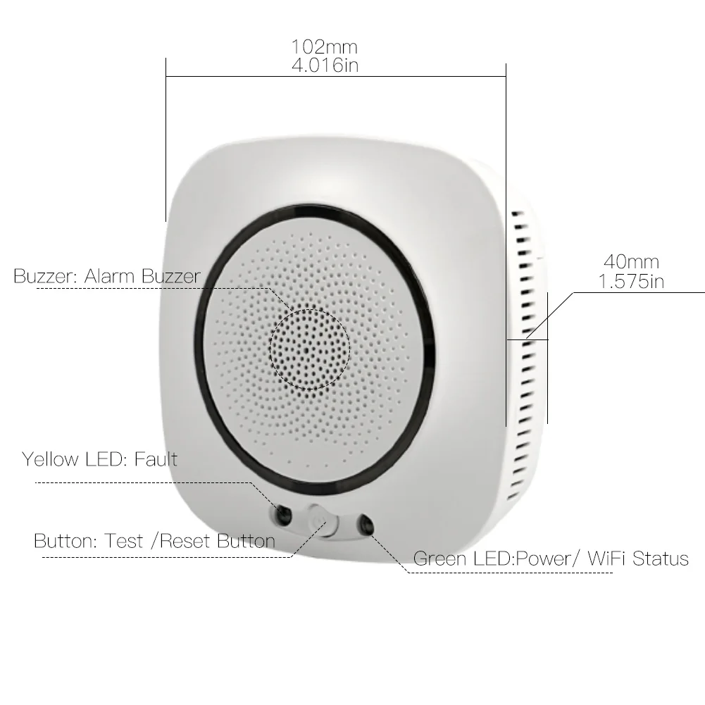 Wi-Fi умный детектор утечки газа пожарная безопасность газ горючий датчик сигнализации умный срок службы приложение Tuya управление домашняя система безопасности