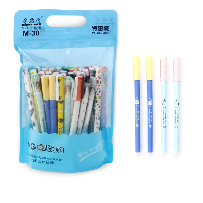 20/40/50/100Pcs/Set Cute Animal Erasable Gel Pens 0.5mm Black Blue Ink Gel Pen Set School&Office Writing Stationery supplies - Image 6