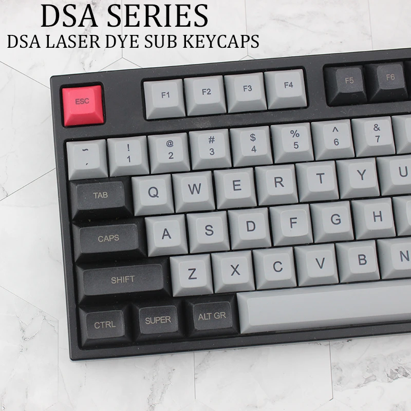 DSA светильник серый черный клавишный колпачок PBT топ лазерная гравировка