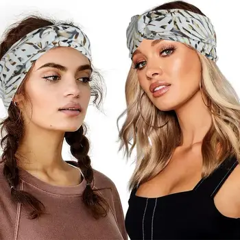 

Printed Style Head Wrap Bohemian Hair Bands Women Running Yoga Headband Retro Scarf Stretchy Moisture Cross HairBand Accessories