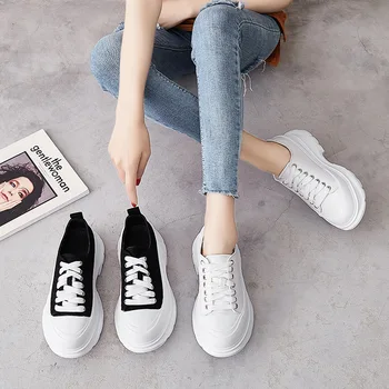 

Little white shoes female spring new wild platform platform canvas shoes female sports old shoes