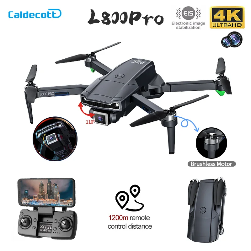 L800Pro GPS Drone 4k Professional HD Dual Camera Brushless Aerial Photography Wifi Foldable Quadcopter 1200M RC Distance Gifts