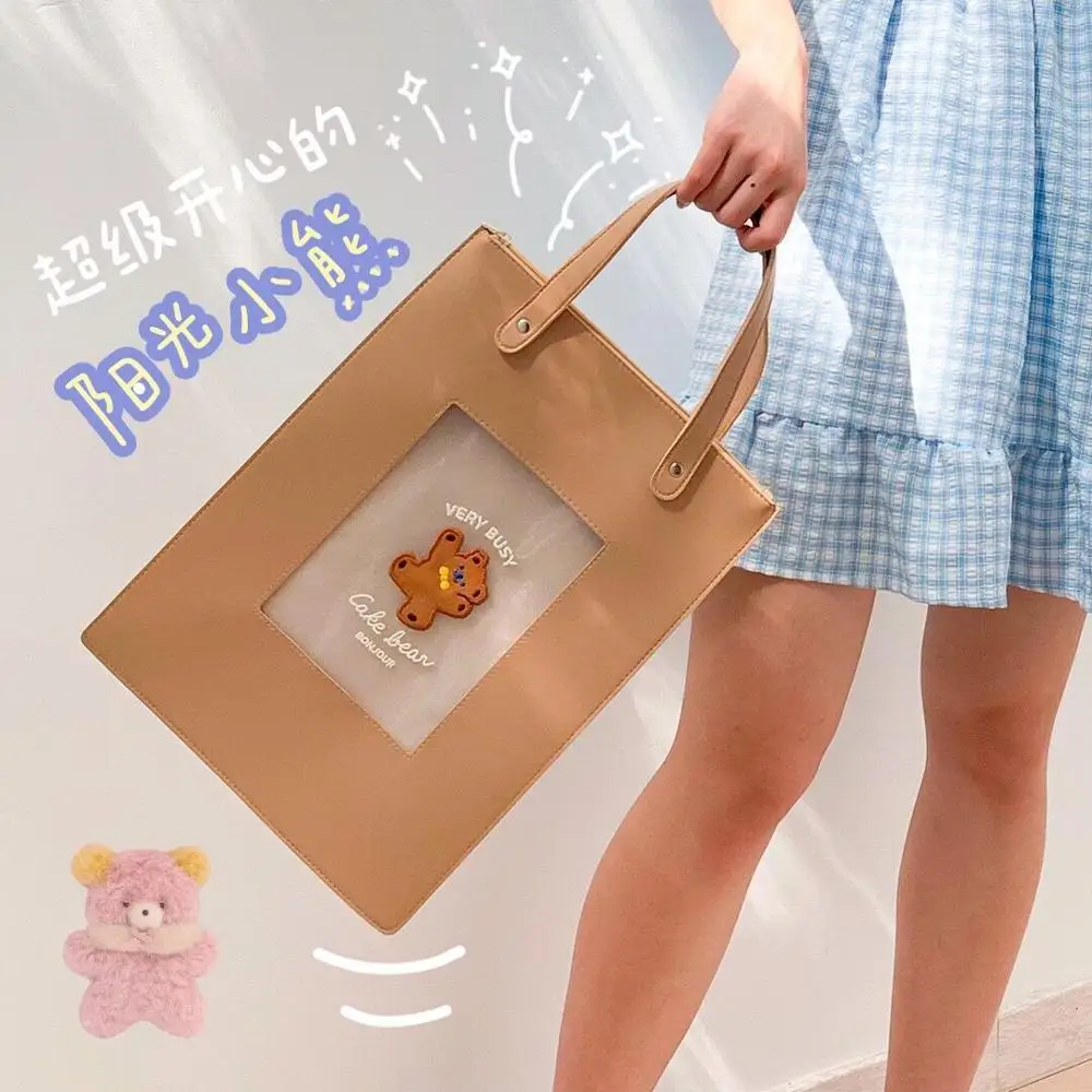 Bentoy Milkjoy корейский Оранжевый Цветочный медведь большая сумка для девушек летняя