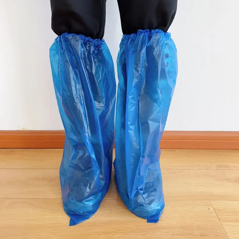 Shoe Covers Plastic Waterproof Disposable Blue Shoe Covers Overshoes Boot 300PCS