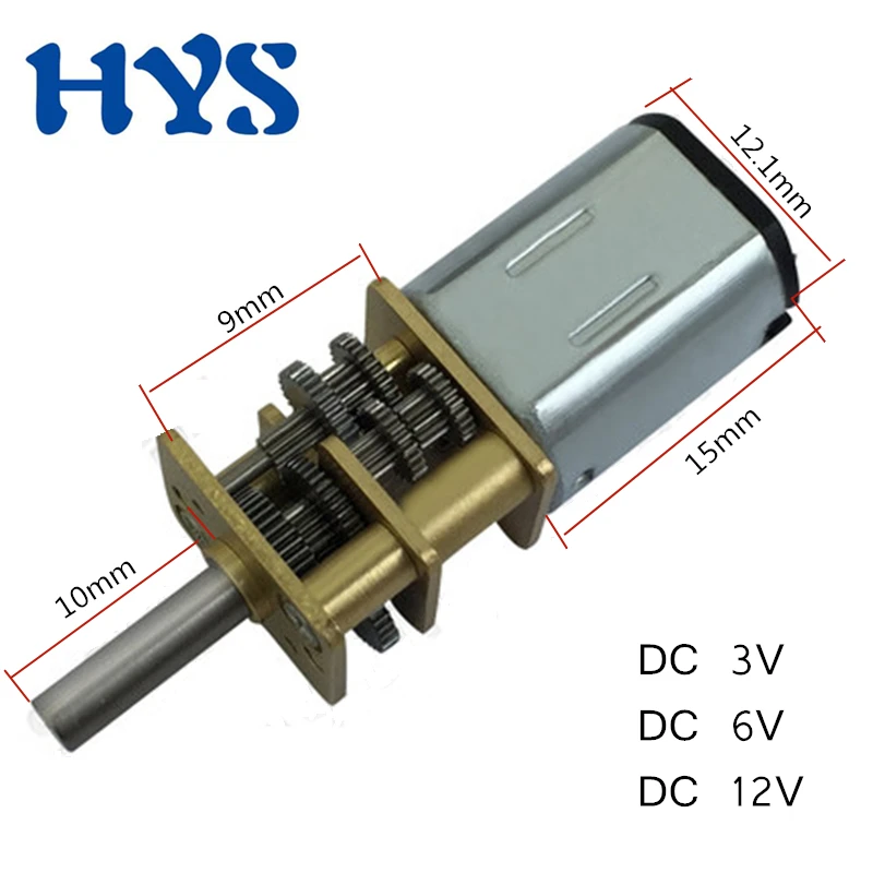 

HYS DC 3V 6V 12V Gear Motor Reducer 12 volt V Electric Mini Small Motor N20 Micro Metal Motors 15/50/60/100/200/300/500/1000RPM