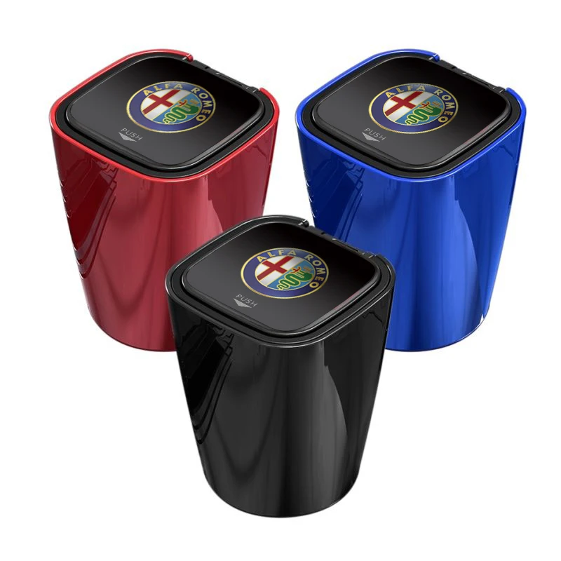 

For Alfa Romeo Spider Giulia Giulietta 147 159 4c 8c Mito GTV Car ashtray With Led Lights car Logo Creative Personality ashtray
