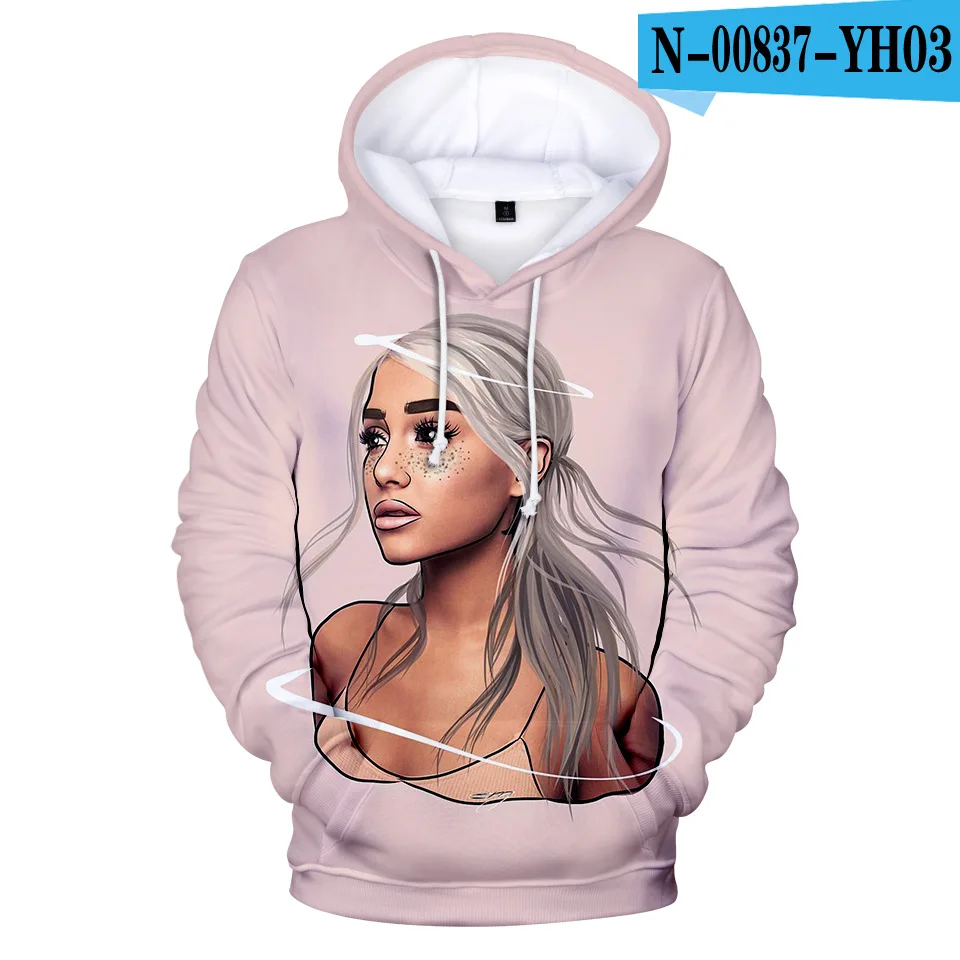 3D Красивые сексуальные толстовки Ariana Grande для женщин/мужчин с 3D принтом, модные повседневные толстовки с капюшоном для девочек в стиле хип-хоп - Цвет: 3D
