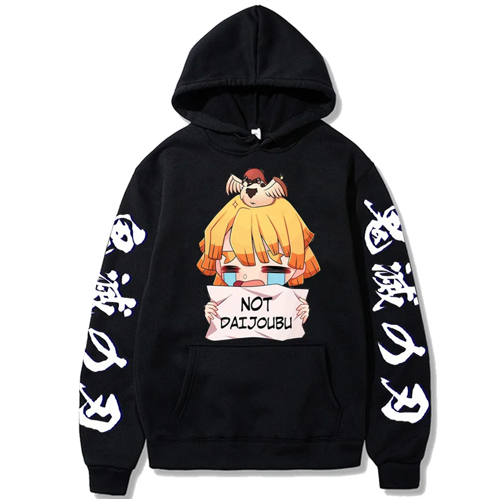 

Hot Harajuku Hoodies Anime Agatsuma Zenitsu Loog Sleeve Casual Demon Slayer Loog Sleeve Hoodie Sweatshirts