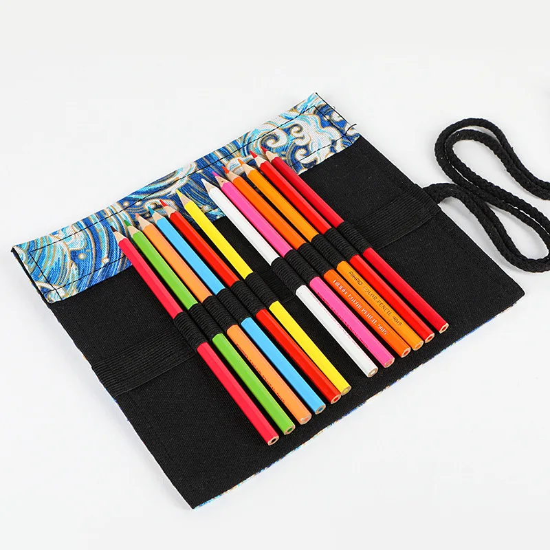 Japanese Ukiyo-e Style Pencil Cases Pencil Case Roll for Art Brushes Ukiyoe Pencil Case for School Estuches Escolares Cute Case