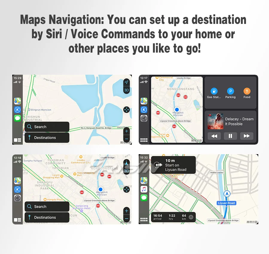 Erisin ES222 CarPlay ключ USB Android автомобильный SatNav коробка зеркало BT для iPhone IOS Android