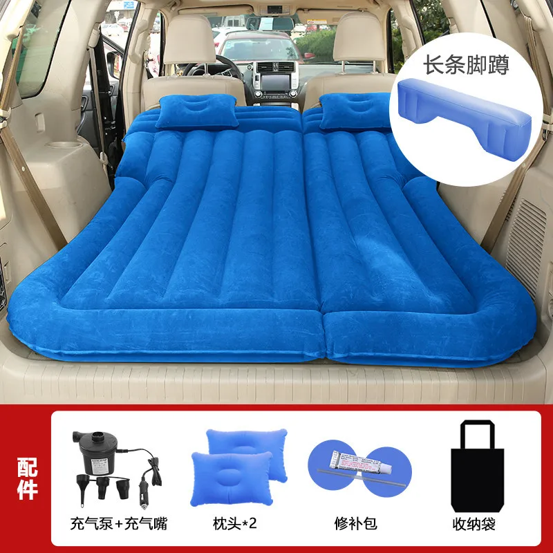  Cama inflable para coche, colchón de coche, fila trasera,  almohadilla para dormir, cama de aire todoterreno, colchoneta de  campamento, colchón de aire, accesorios para automóviles, color azul :  Deportes y Actividades