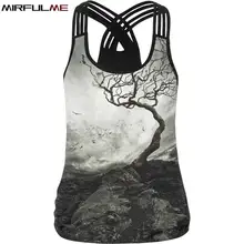 Летний женский спортивный жилет с принтом дерева, Femme, рубашка для йоги и бега, майки для фитнеса, футболка с перекрестными полосками, спортивный бюстгальтер тренировочная блуза