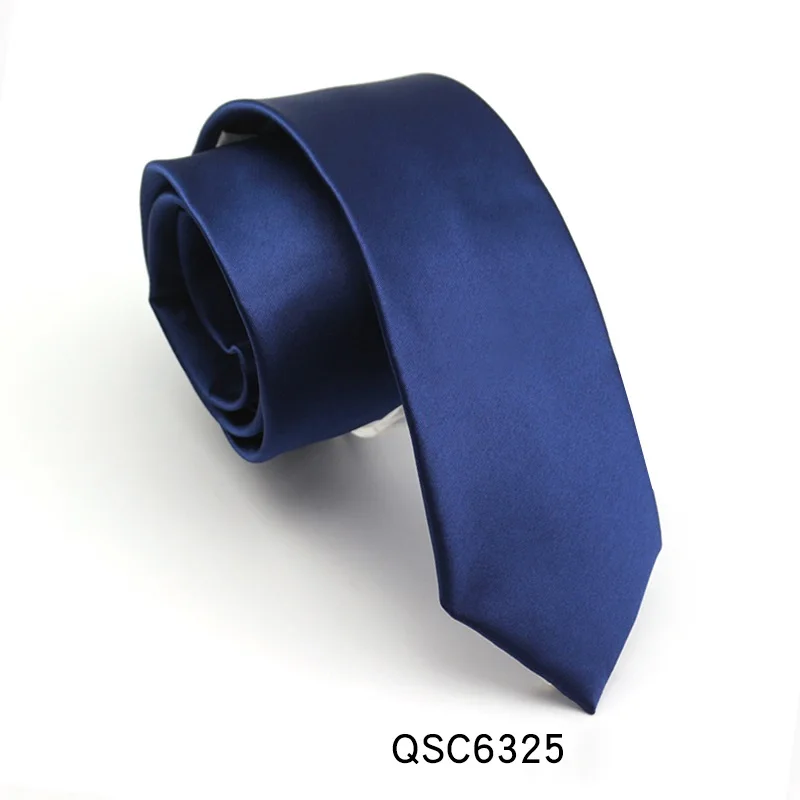 QSC6325 Высокое качество новые дизайнерские бренды модные деловые повседневные 7 см тонкие галстуки для мужчин галстук сплошной цвет Свадьба с подарочной коробкой - Цвет: QSC6325