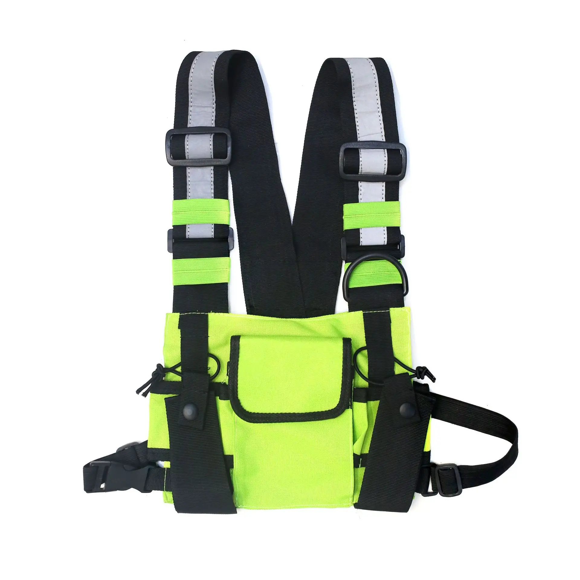 Уличный стиль, военная нагрудная сумка для мужчин, черная, в стиле хип-хоп, функциональная сумка на пояс, Регулируемый жилет, модная нагрудная сумка - Цвет: green