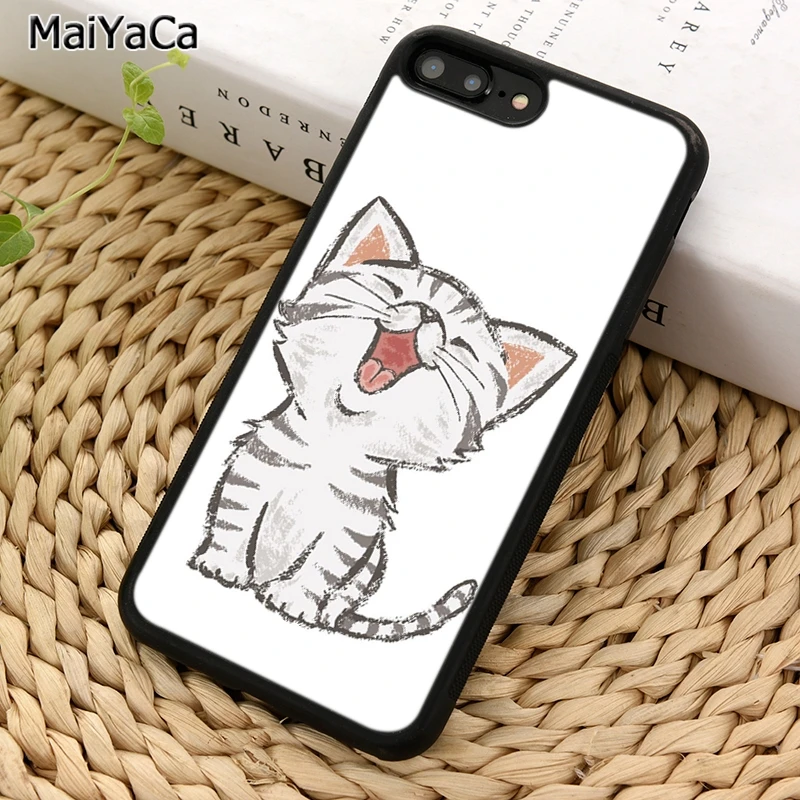 MaiYaCa Счастливый милый кот котенок улыбка телефонный чехол для iPhone 5 6S 7 8 plus 11 12 13 Pro X