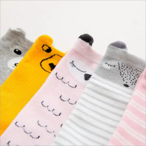 Короткие носки для маленьких девочек; Мягкие хлопковые носки с милыми животными; гольфы для девочек; милые детские носки с цветочным рисунком; шорты