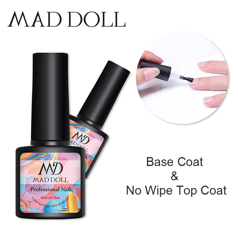 MAD DOLL 2 шт./компл. 8 мл Гель лак отмачиваемый УФ светодиодный для ногтей Базовое