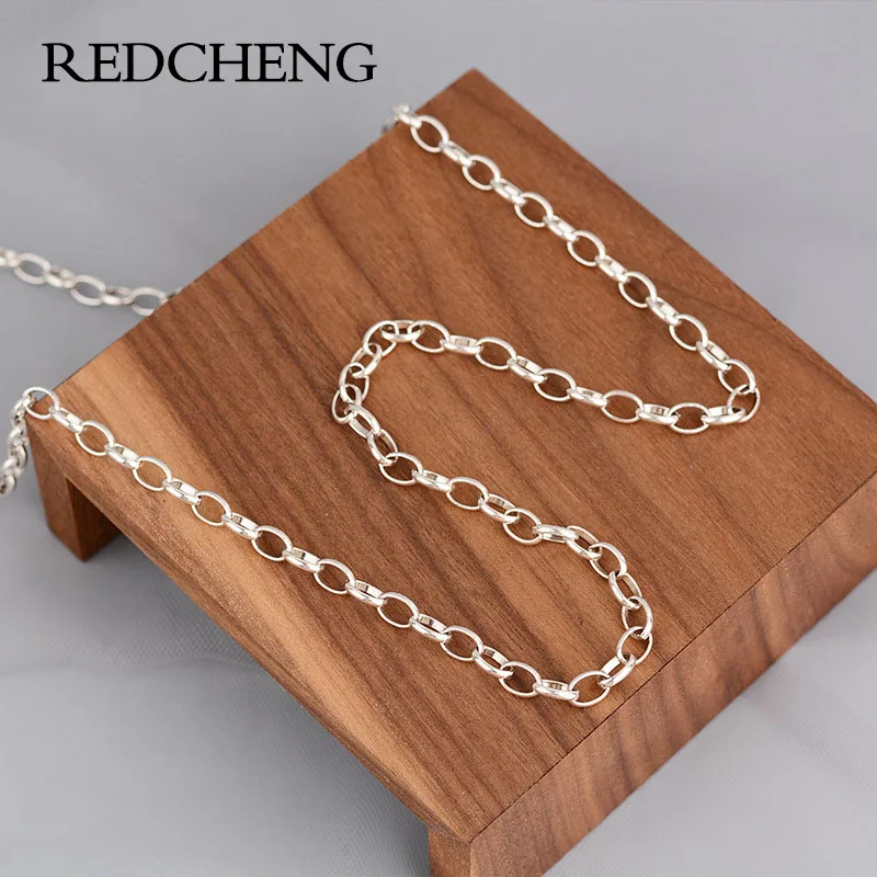 REDCHENG 925 Sterling Silver Chain Necklaces for Women INS Fashion Temperament Chic Minimalist Creative Birthday Jewelry Gifts | Украшения