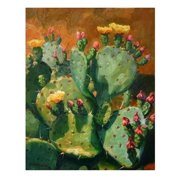 

Best DIY Paint By Numbers, Canvas Painting Kit for Adults,Drawing Paintwork with Paintbrushes, Acrylic Pigment-Green Cactus