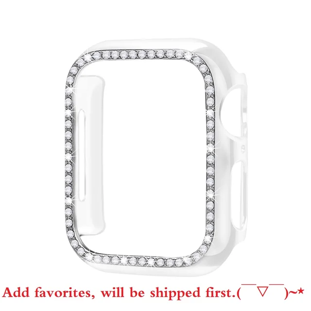 Diamond Bumper Protective Case for Apple Watch Cover Series 7 SE 65432 38MM 42MM For Iwatch 40mm 44mm Smart Bracelet Accessories Transparent