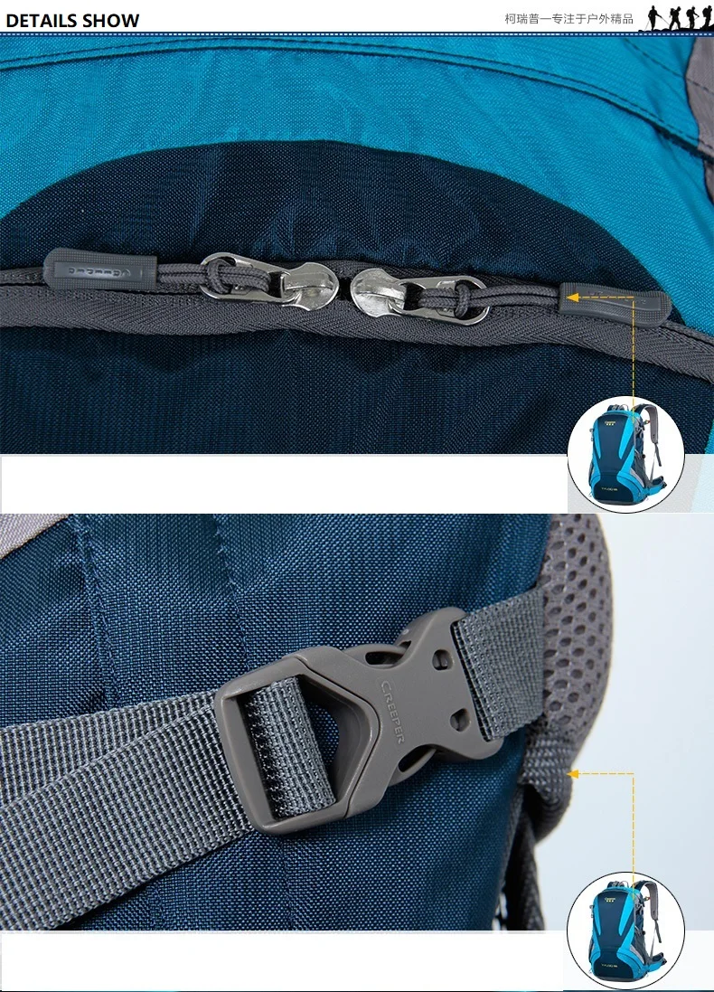 Creeper Outdoor Sports Mountaineering Backpack Camping Hiking Trekking Rucksack Travel Waterproof Cover Bike Bags