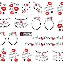 Горячая Распродажа на День святого Валентина переводная вода наклейка для ногтей губы красное сердце Тао Инь Роза Южная Корейская наклейка для ногтей