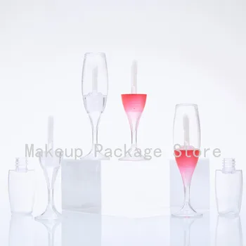 

100pcs 8ml wine glass shape Clear Lip gloss Tubes Empty Lipgloss Containers Lipstick Refillable Red Bottle Lipgloss Tube Vials