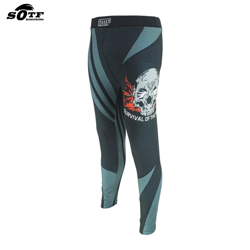 Suotf MMA тренировочный компрессионный Джерси и брюки стреч череп Рашгард KickBoxing
