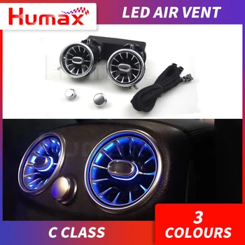 

For mercedex C class interiors car DIY 3 colors LED ambient light audio speaker rotating air vent illuminated car accessory