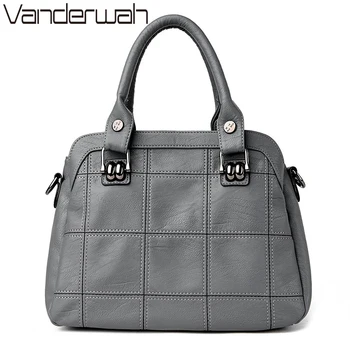 

VANDERWAH HOT Genuine COW Leather bags handbags women famous brands casual TOTE shoulder crossbody bags For women handbags sac
