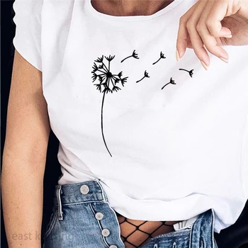 

ERNESTNM New Arrival Fashion Printing White Women T-shirt Korean Style Ladies T-shirt Top Casual Short Sleeve Large Size Clothes