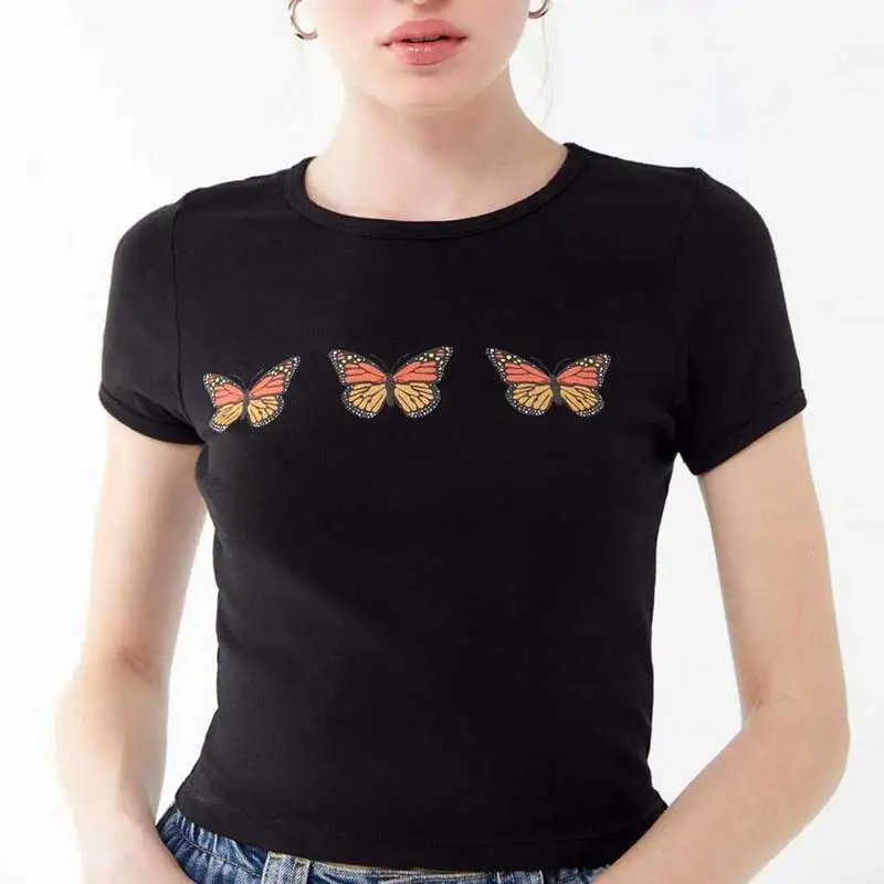 BOHO INSPIRED Black Graphic Tee Women 