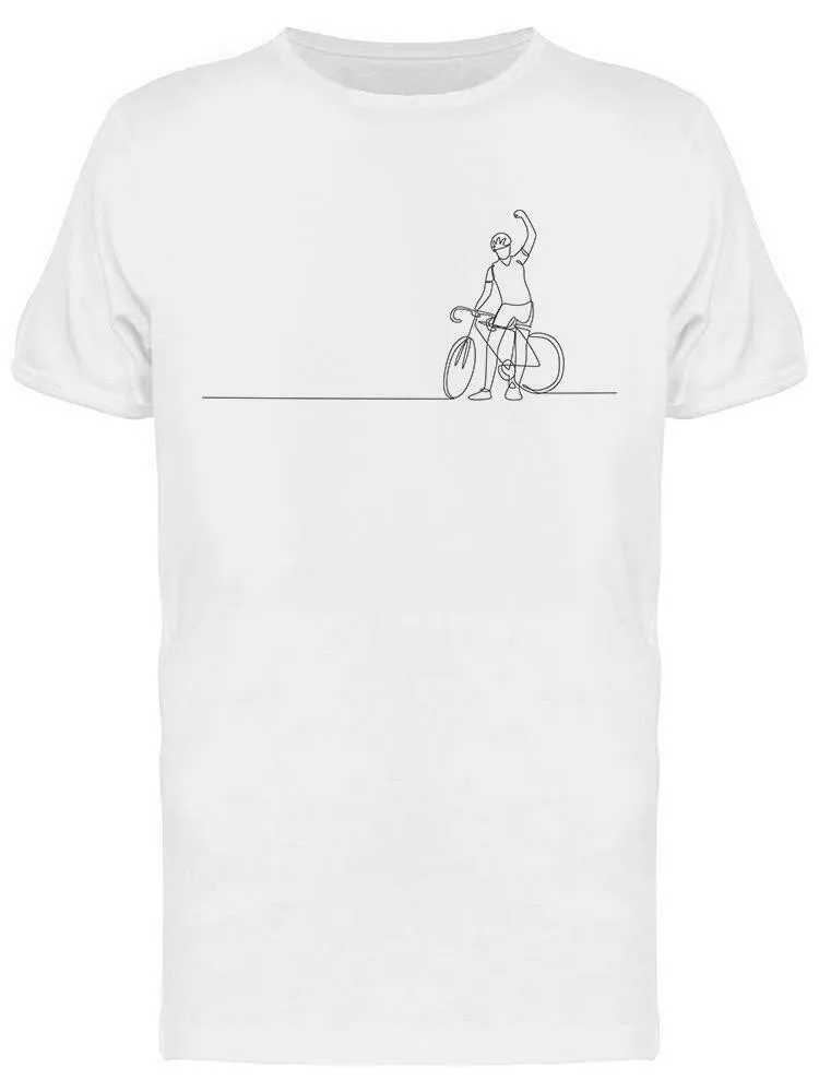 

Line Draw Cycling Design Men Humor Graphic Novelty Funny T-Shirt