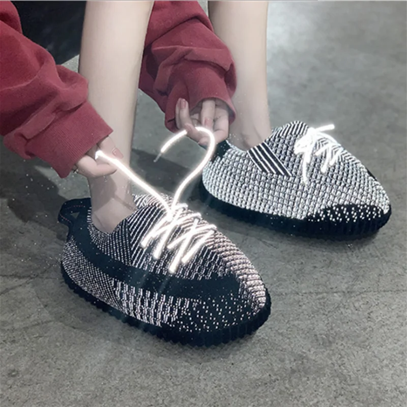 New Winter Glowing Home Slippers  Unisex House Slippers Indoor Warm Reflective Shoes Woman Flash Sneakers