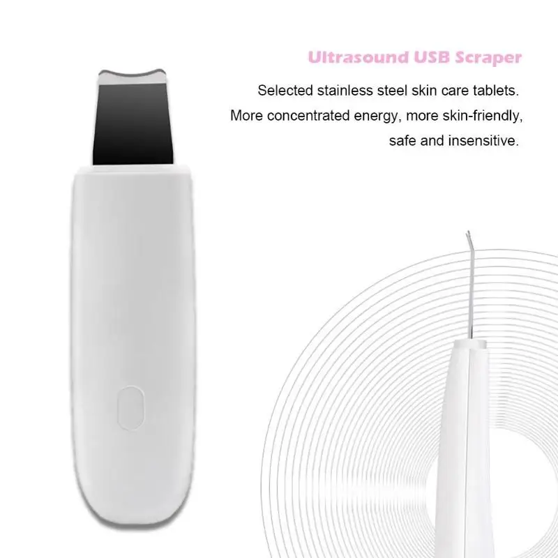 

USB Rechargeable Ultrasonic Facial Skin Scrubber Dead Skin Blackhead Removal Face Cleaning Device Facial Skin Care Tool