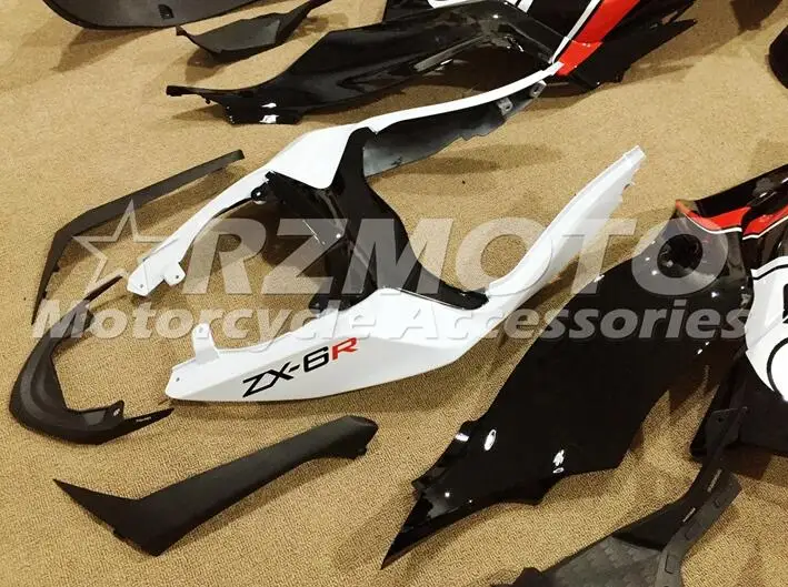 ABS полный обтекатель комплект подходит для Kawasaki ZX6R 2013 Обтекатели ZX-6R Ninja 636 599 холодный красный черный