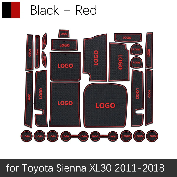 Салонные подложки для Toyota Sienna 30 XL30 2011 2012 2013 анти-скольжения Мат затворный слот подставка анти-грязный коврик